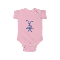 “I Love Us” Baby Bodysuit – Her Edition (Rabbit Skins 4424)