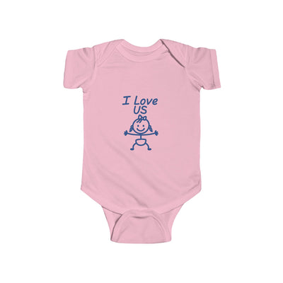 “I Love Us” Baby Bodysuit – Her Edition (Rabbit Skins 4424)