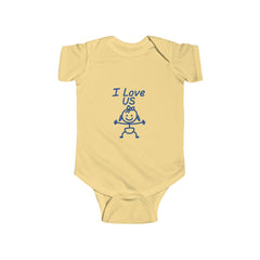 “I Love Us” Baby Bodysuit – Her Edition (Rabbit Skins 4424)