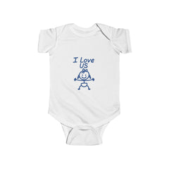 “I Love Us” Baby Bodysuit – Her Edition (Rabbit Skins 4424)