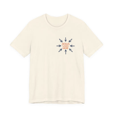 Jesus Lives Here Arrow Tee