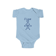 “I Love Us” Baby Bodysuit – His Edition (Rabbit Skins 4424)