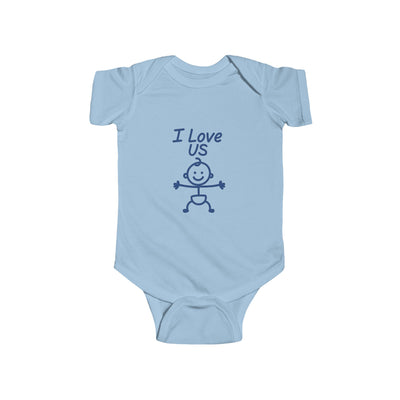 “I Love Us” Baby Bodysuit – His Edition (Rabbit Skins 4424)