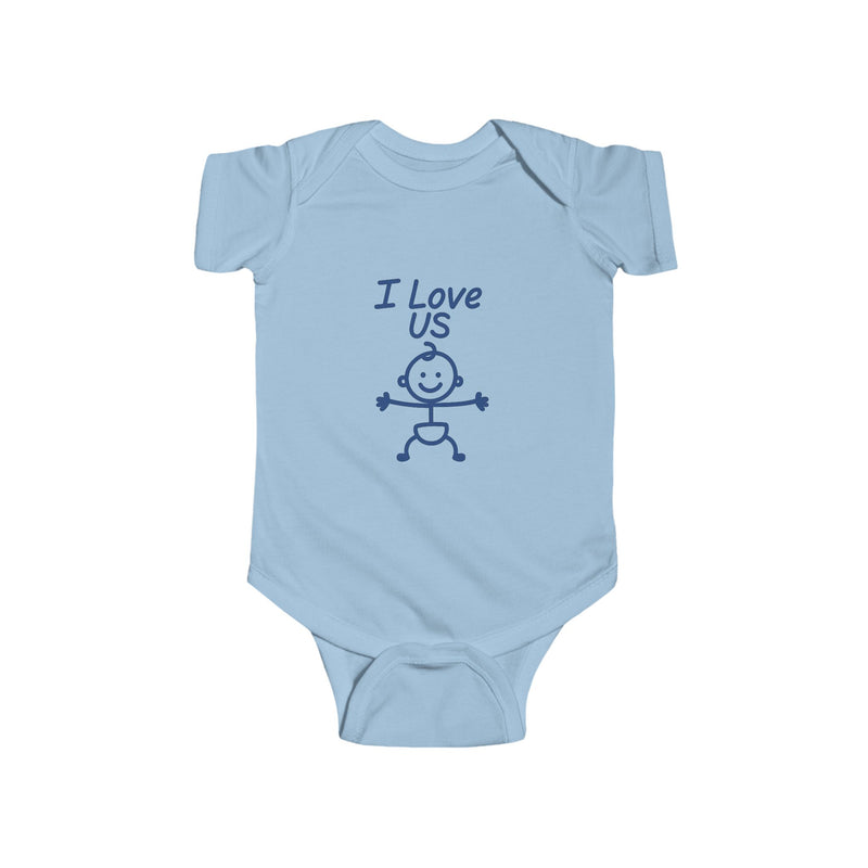 “I Love Us” Baby Bodysuit – His Edition (Rabbit Skins 4424)