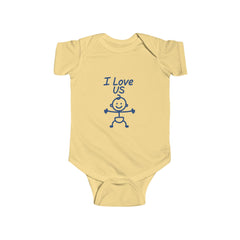 “I Love Us” Baby Bodysuit – His Edition (Rabbit Skins 4424)