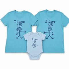 "I Love Us Family Set His + Hers + Baby Boy"