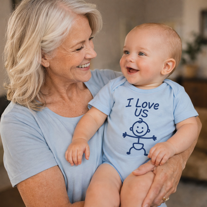 “I Love Us” Baby Bodysuit – His Edition (Rabbit Skins 4424)