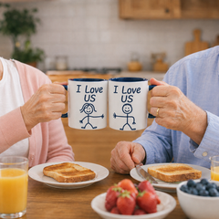 'I Love Us' Couples Mug Set