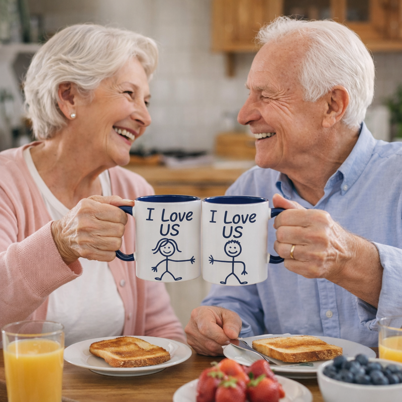 'I Love Us' Couples Mug Set