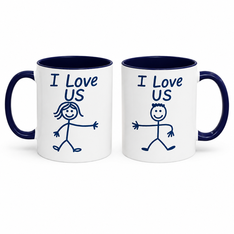 'I Love Us' Couples Mug Set
