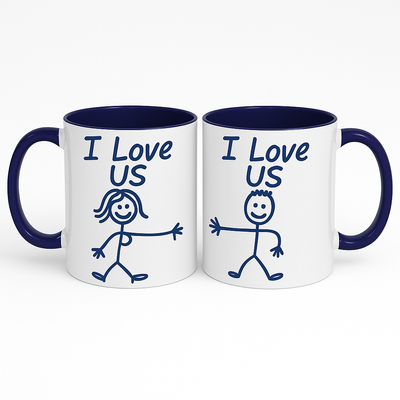 'I Love Us' Couples Mug Set