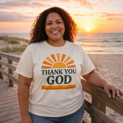 Thank You God – Sunrise Gratitude Tee Bella + Canvas 3001