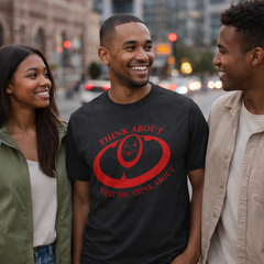 Thought-Provoking Unisex Tee: "Think About What You Think About"