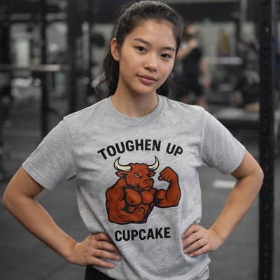 Toughen Up Cupcake – Buffed Bull Gym Tee (Unisex)